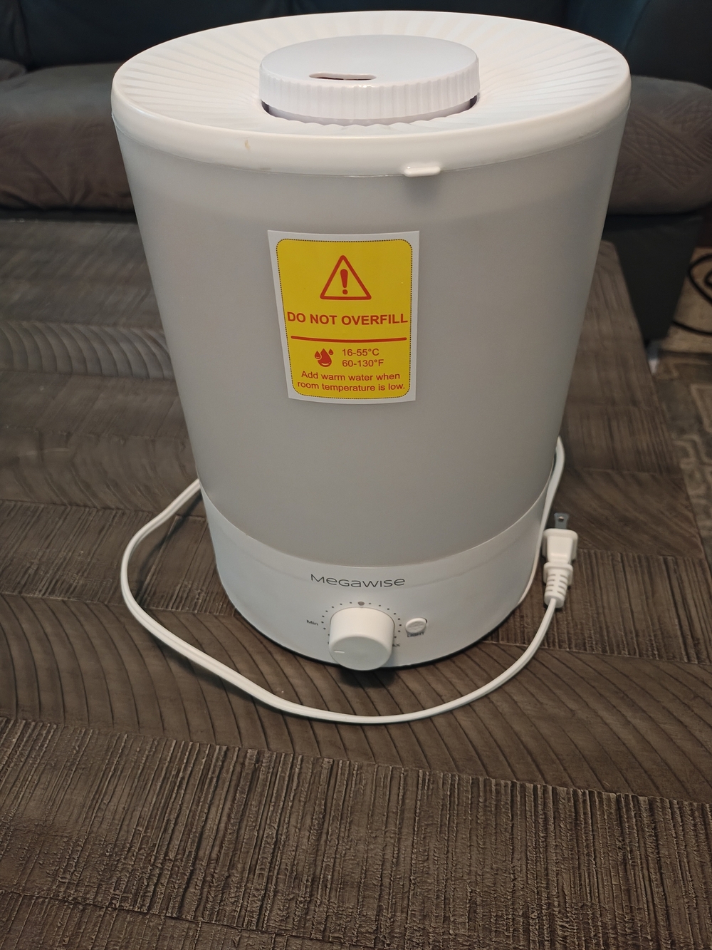 White Cool Mist Humidifier - Adjustable Output
